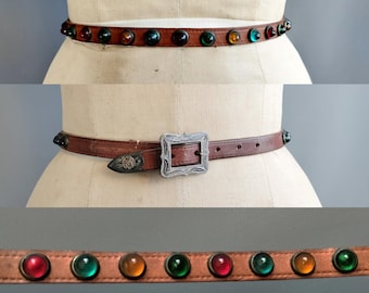 1950s Safety Pin Belt, Roger Van S, Saddle Brown Leather - Etsy display picture 3