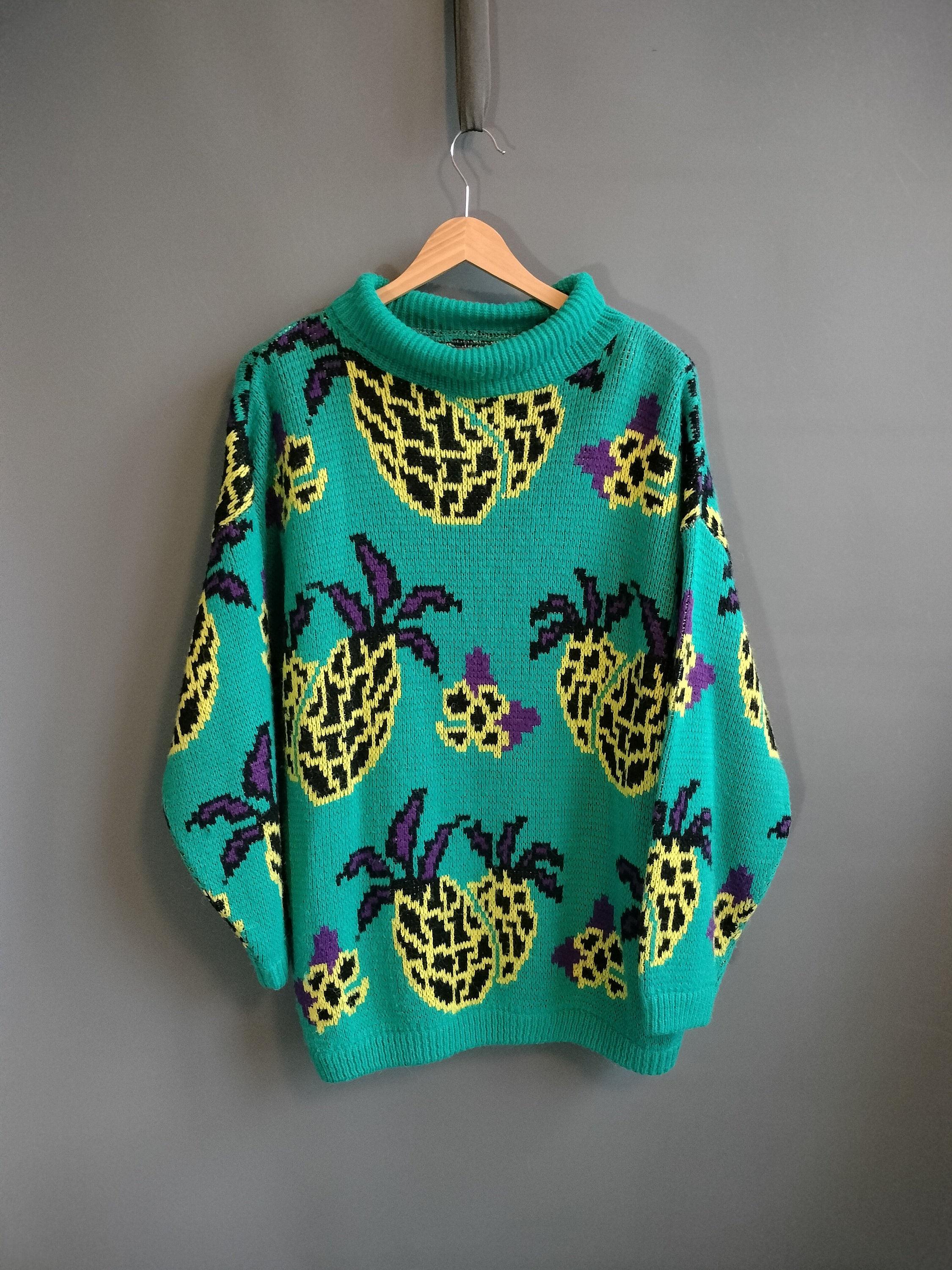 1980s Esprit Sport Pineapple Novelty Sweater, Fall 1986 Catalog