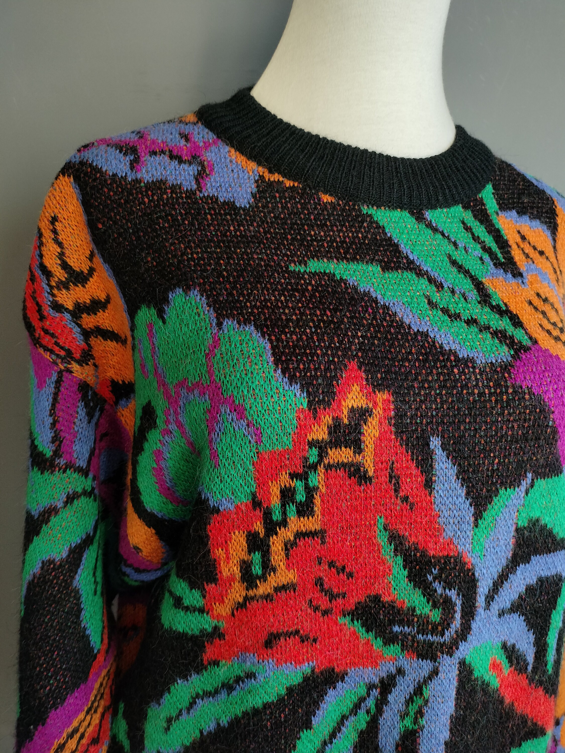 1980s Esprit Sport Huge Florals Novelty Sweater, Fall 1986 Catalog