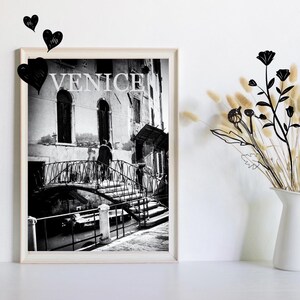Venice Travel Poster – Vintage Venice Canal Wall decor Print, Retro Italy Photography, Gallery Wall Photography, Anniversary Gift