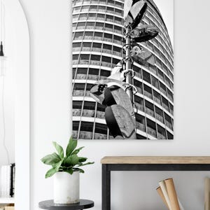 Impressão da cidade de Birmingham, Reino Unido, pôster de decoração para casa, inauguração de casa, presente de formatura, arte de parede com horizonte grande, arquitetura em preto e branco, praça de touros