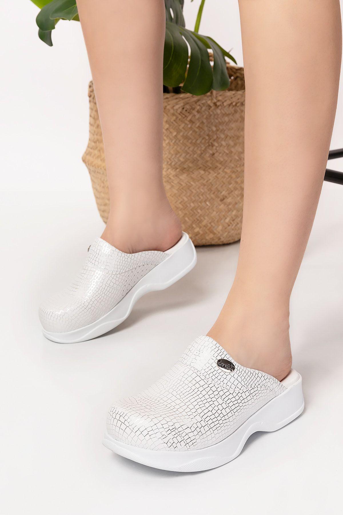 Classic White Women’s Orthopedic Clogs – Slip on Comfort Work Shoes for ...