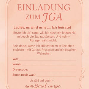 Invitation numérique à un enterrement de vie de garçon pour les amis | Design bohème en rose | Carte d'enterrement de vie de jeune fille à remplir et à envoyer