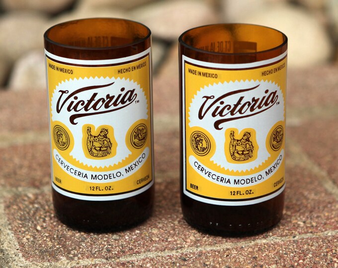 Victoria Beer Glasses made from recycled bottles Etsy