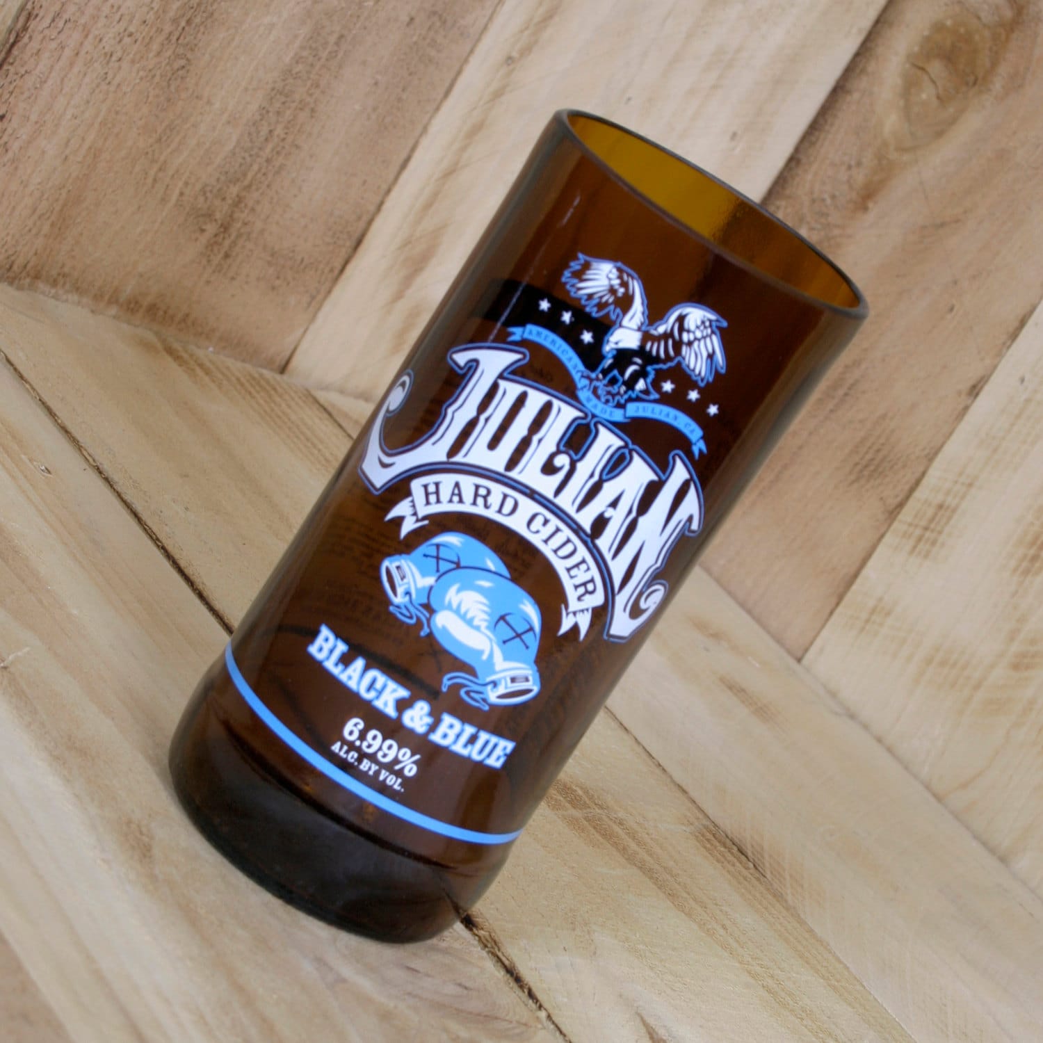 Julian Hard Cider Black & Blue pint glass made from a Etsy