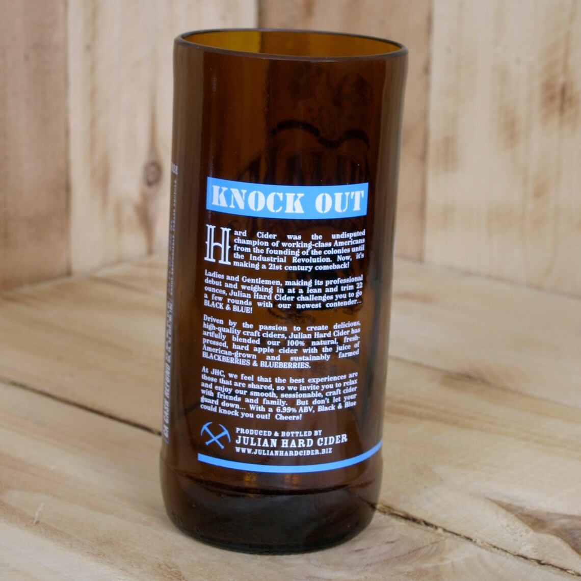 Julian Hard Cider Black & Blue pint glass made from a Etsy