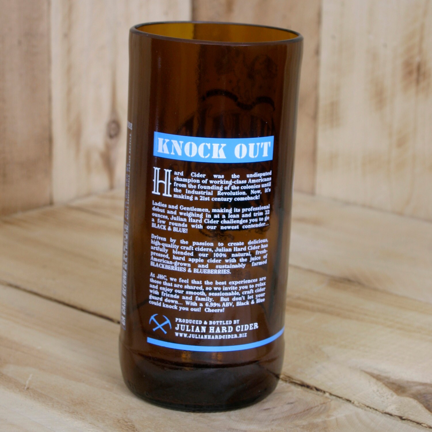 Julian Hard Cider Black & Blue pint glass made from a Etsy