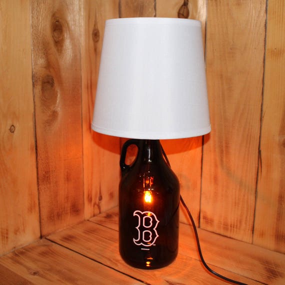 Boston Red Sox Baseball Beer Growler Lamp With Night Light Shade
