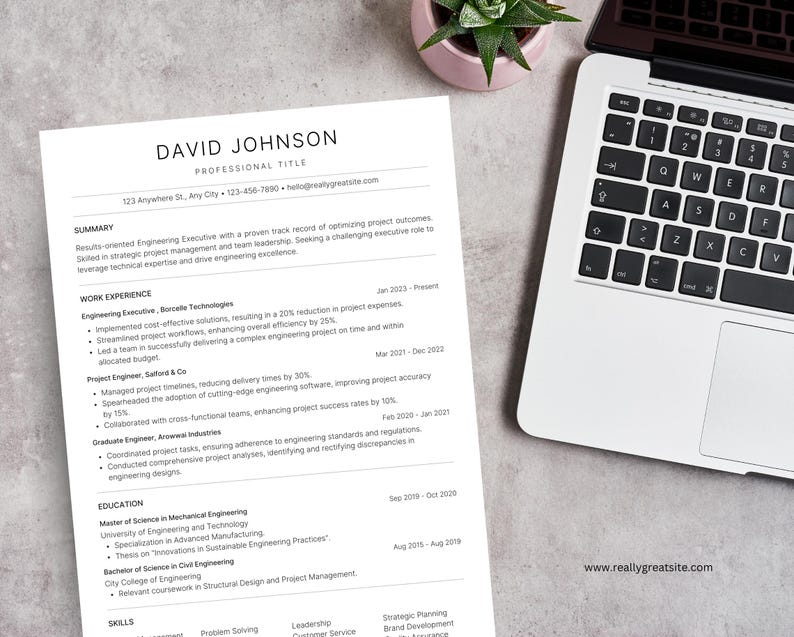 ATS Friendly Canva Resume Template | Editable CV + Cover Letter ...