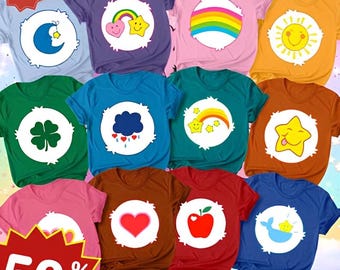 Care Bears Kostüm-Shirt, Care Bears Gruppen-Shirt (individuell anpassbar), Care Bears Shirt, Halloween-Gruppenkostüm-Shirts, Partner-Care-Bears-Shirt für die ganze Familie