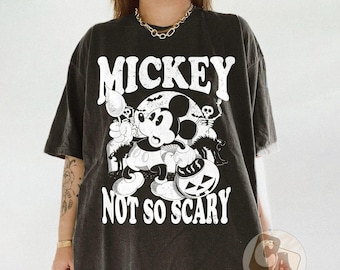 Vintage Mickey Halloween Shirt, Disney Skeleton Shirt, Halloween Shirt, Mickey Not So Scary Shirt, Trick Or Treat, Disney Halloween Shirt