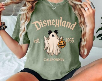 Camisetas de Halloween retro de Disneyland (1955), camiseta de Halloween de Disney, camiseta de Halloween de Mickey, camiseta de Mickey Ghost, camiseta de Halloween de Magical Land