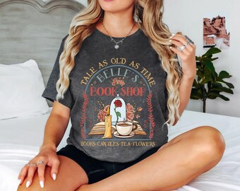 Vintage Geschichte so alt wie die Zeit Belle's Book Shop Shirt, Disney Damen Shirt, BTW Disneyland Shirt, Disney Prinzessin Shirt, Geschenk für Buchliebhaber