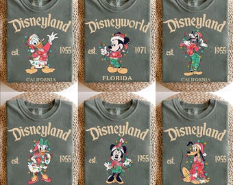 Retro Disneyland Family Christmas Shirts, Disney Christmas Matching Shirts, Disneyland Characters Tee, Disney California Trip Holiday Shirt