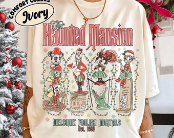 The Haunted Mansion Mickey & Friends Merry Christmas Shirt, Mickeys Very Merry Xmas Shirt, Disney Christmas Shirt, Disney Xmas Lights Shirt