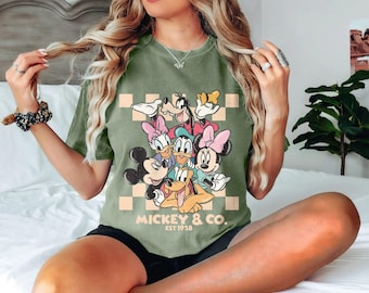 Camiseta vintage de Mickey & Co. (1928), cuello redondo, unisex, Disney, viaje a Disney, Mickey y sus amigos