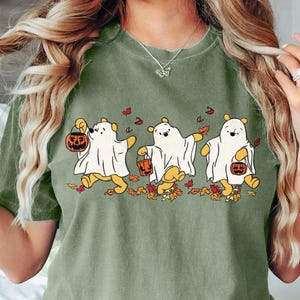 Retro Pooh Ghost Halloween Shirt, Pooh Shirt, Winnie The Pooh Halloween Shirt, Spooky Season Shirt, Cute Fall Shirt, Halloween Women&#39;s Shirt