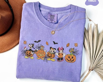 Mickey & Friends Fall Pumpkin Shirt, Disney Autumn Leaves Tee, Vintage Fall Vibes Top, Cute Gift for Her