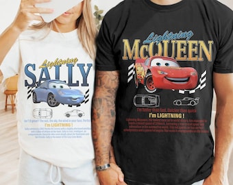Vintage Cars Matching Shirt, Disney Couple Shirt, Limited McQueen T-Shirt, Disney Shirt Gifts, Lightning Mcqueen and Sally Couple T-shirt