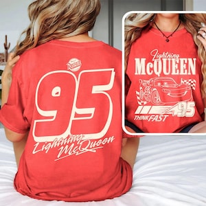 Vintage Lightning Mcqueen 2 Side Shirt, Radiator Springs Tee, WDW Family Vacation Shirts, Cars Characters Tee, Rusteze cars Shirt