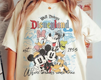 Vintage Walt Disney Disneyland Est 1955 Shirt, Disneyland Shirt, Disney Family Vacation 2026 Shirt, Disney Group Shirt, Disney Trip Tee