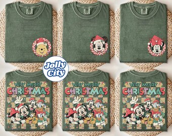 Benutzerdefinierte Disney sehr frohe Weihnachten Shirt, benutzerdefinierte Disney Weihnachten alle Charaktere Shirt, Weihnachten Gruppe Shirt, Disney Familie Weihnachten Shirt