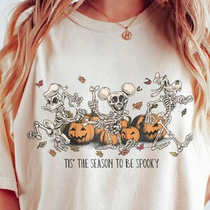 Vintage Disney Skeleton Shirt, Disney Pumpkin Halloween Shirt, Retro Disney Halloween Shirt, Skeleton Coffee Shirt, Spooky Season Shirt