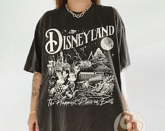 Vintage The Happiest Place One Earth Shirt, Mickey Minnie Shirt, Magical Castle Shirt, Disney Vacation Shirt, Retro Disneyland Shirt