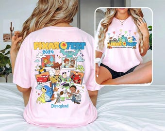 Camisetas vintage de Disney Pixar Fest 2026 con dos caras, camiseta retro del muelle de Disney Pixar, camisetas de viaje familiar de Pixar, camiseta "Encuéntrame en el muelle de Pixar"