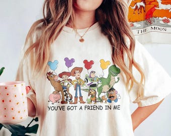Camiseta vintage de Toy Story "Tienes un amigo en mí", regalo de cumpleaños de Toy Story, camiseta para un viaje a Disneyland, camiseta divertida de Toy Story, regalo divertido de Toy Story