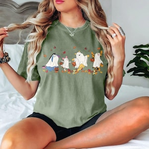 Retro Winnie The Pooh Ghost Halloween Shirt, Spooky Season Shirt, Halloween Women&#39;s Shirt, Pooh Ghost Halloween Shirt, Cute Fall Shirt