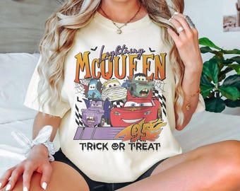 Vintage Lightning McQueen Halloween Shirt, Disneyland Halloween Shirt, McQueen Halloween Shirt, Disney Shirt, Disney Cars Halloween Shirt
