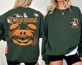 Retro Disneyland Halloween Pumpkin 2 Side Shirts, Disney Halloween Shirts, Halloween Matching Shirt, Spooky Season Shirt, Disney Trip Shirt