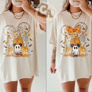 Vintage Disney Halloween Castle Shirt, Mickey Minnie Ghost Shirt, Magical Castle Halloween Shirt, Magic Kingdom Shirt, Halloween Couple Tee