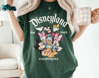 Retro Disneyland Kalifornien-skjorta, Disneyland Est 1955-skjorta, Disney-semesterskjorta, Musse Pigg och vänner-skjorta, Retro Walt Disney-skjorta