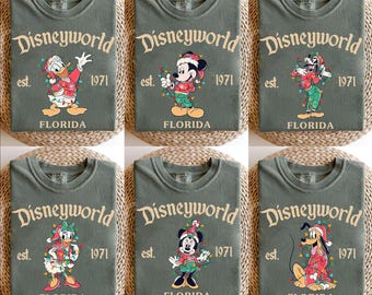 Vintage Disneyworld Christmas Shirts, Disney Christmas Family Trip Shirt, Disney Florida Trip Holiday 2026 Shirt, Disneyworld Characters Tee