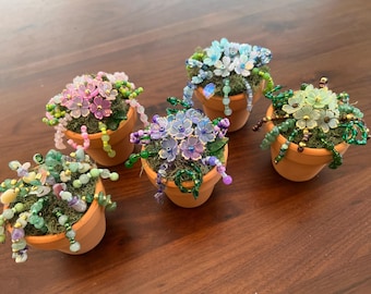 Beaded Flower Pot Plants