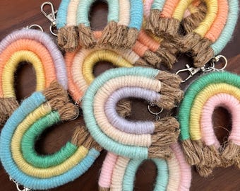 Rainbow Macrame Keychains