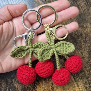 Crochet Cherries Keychain