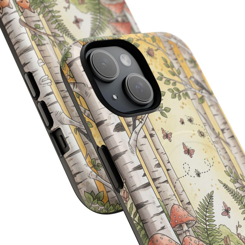 Custom Woodland Fox Mushroom Mag-safe telefoonhoesje, sterke magnetische iPhone 14-17 afbeelding 4