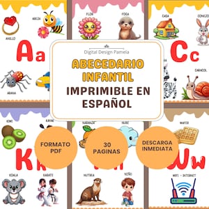 Abecedario Infantil Imprimible en Español | Alfabeto con Imágenes para Niños | PDF Educativo para Preescolar y Homeschooling