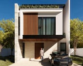 Planos de Casa Moderna 3 Niveles | Vivienda 16 x 6.60 m | Diseño Arquitectónico Digital en PDF