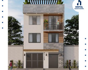6.35x16m Modern 3-Story House Plans + Rooftop | Narrow Lot Architectural Design | 3 Level Home PDF Download