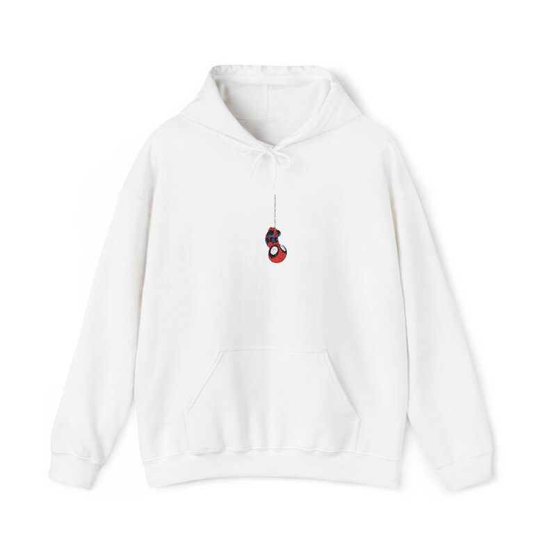 Spider Man Embroidered Hoodie, Marvel Superhero Comics Gift, Unisex Pullover Sweatshirt, Cosplay Costume, Peter Parker Movie Fan Apparel image 2