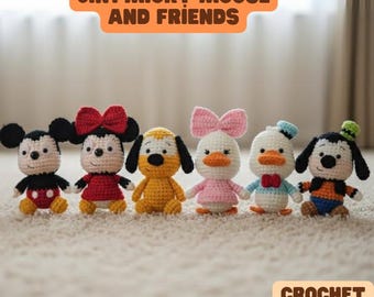 6in1 Mickey Mouse and Friends Crochet Pattern, Amigurumi PDF, Disney Characters, Instant Download, Crochet Doll Pattern, DIY Toy, No sew