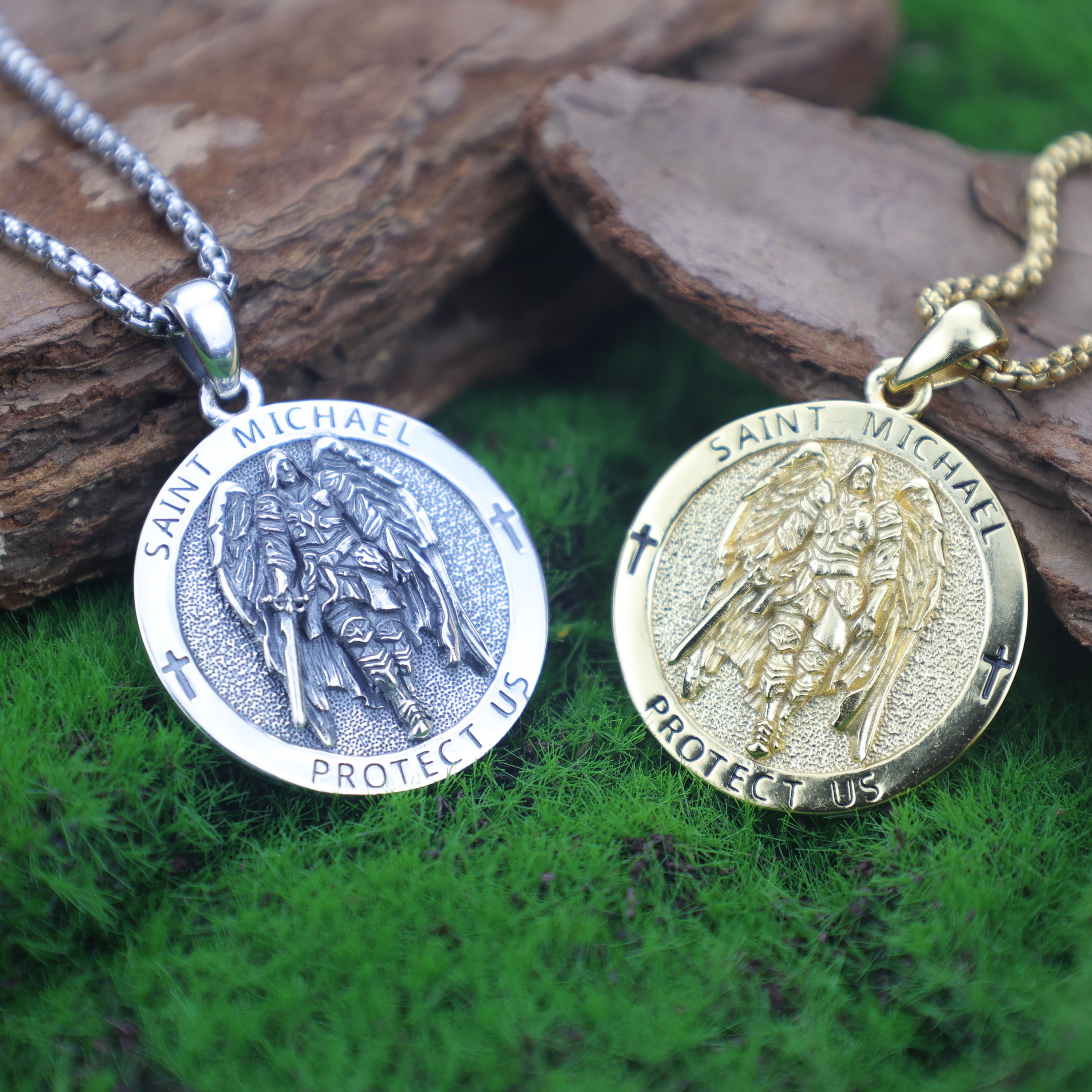 SIPURIS Sigillo dell'Arcangelo Saday Athanatos Sabaoth Collana Antico Re San 7° Arcangelo Ciondolo Collana Medaglione Talismano Protezione Amuleto Gioielli per Uomo Donna