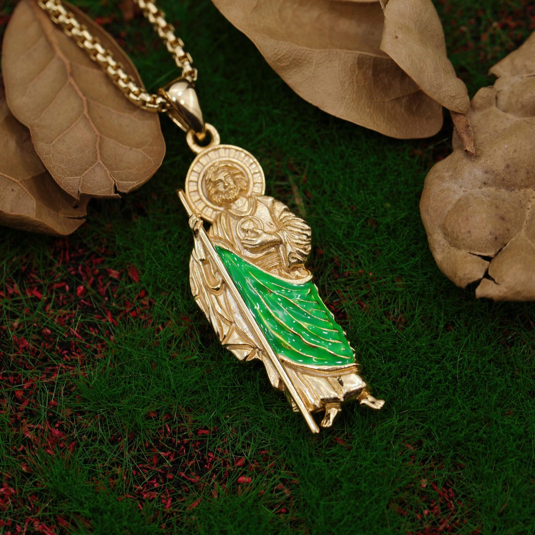 St Jude Necklace: San Judas Medal 925 Sterling Silver Catholic Patron ...