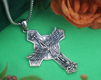 Sterling Silver St. Michael Pendant Necklace: Archangel Protection
