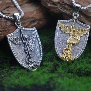 Sterling Silver St. Michael Medal Necklace: Patron Saint Amulet