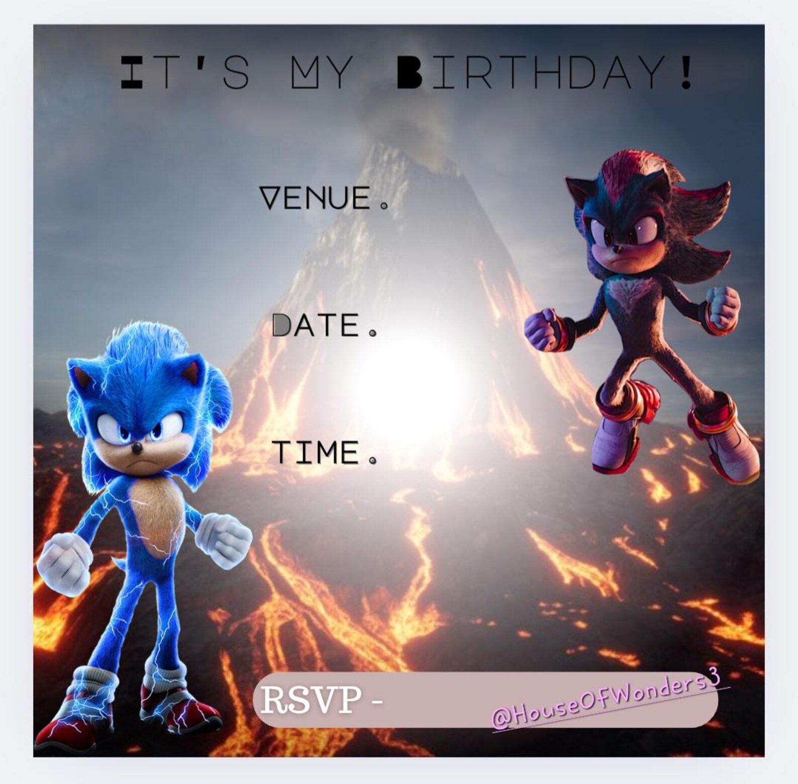Sonic Birthday Invitations Printable Etsy